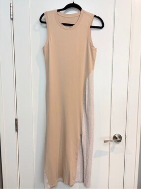 Lululemon Sleeveless Colorblock Dress Beige Heathered Gray